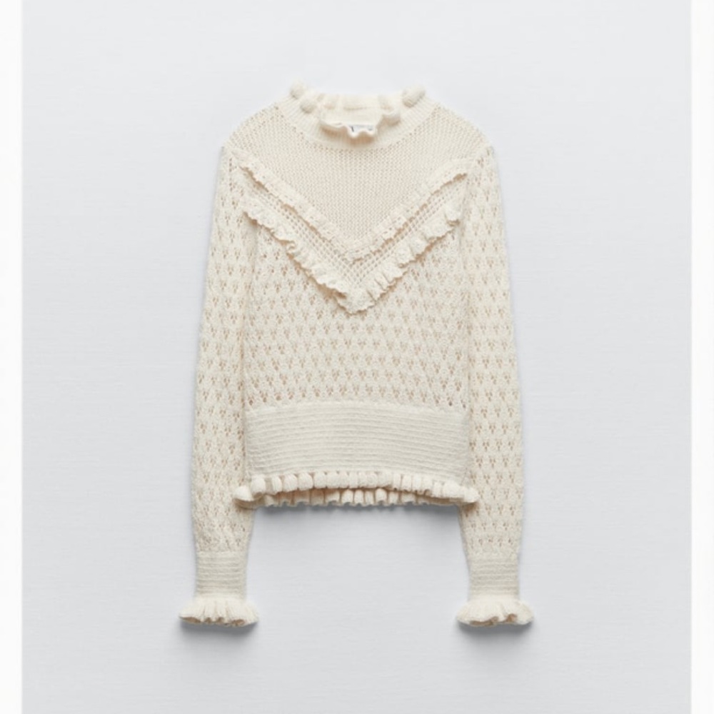 COPY - Zara Brand new pointelle sweater - Picture 1 of 4